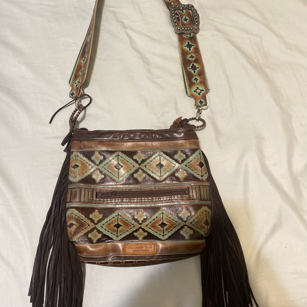 Western leather cowhide purse